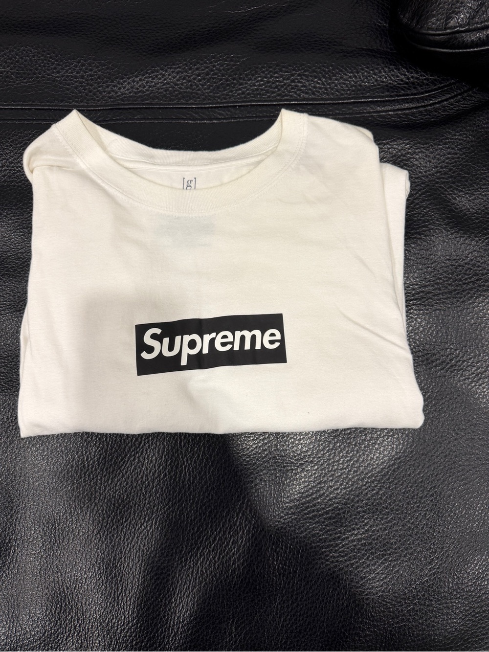 Supreme White Tee with Black Box Logo
